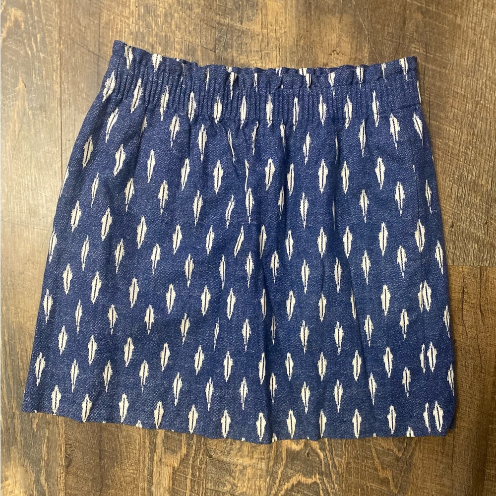 J. Crew Blue and White Patterned Skirt